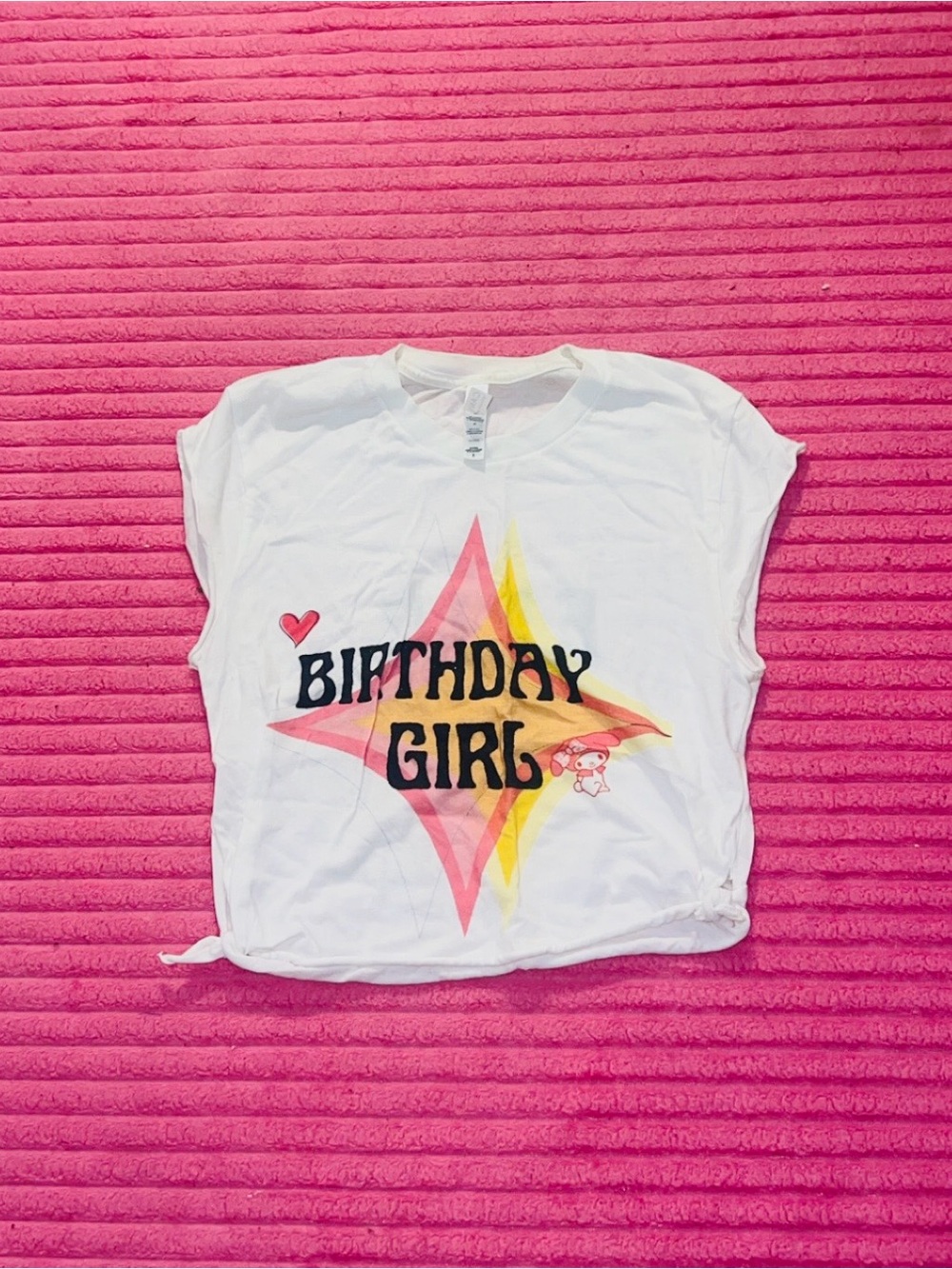 Bella Canvas White 'Birthday Girl' Star Graphic Tee